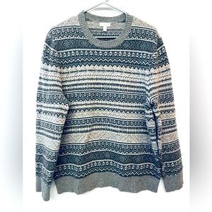 Garnet Hill Mens Sweater Pullover 100% ExtraFine Merino Wool Gray Sz Medium #4